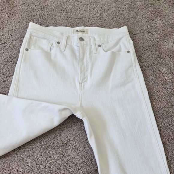 Madewell 10” High-rise Skinny White Jeans Zipper Fly Raw Hem size 29 - Picture 11 of 16